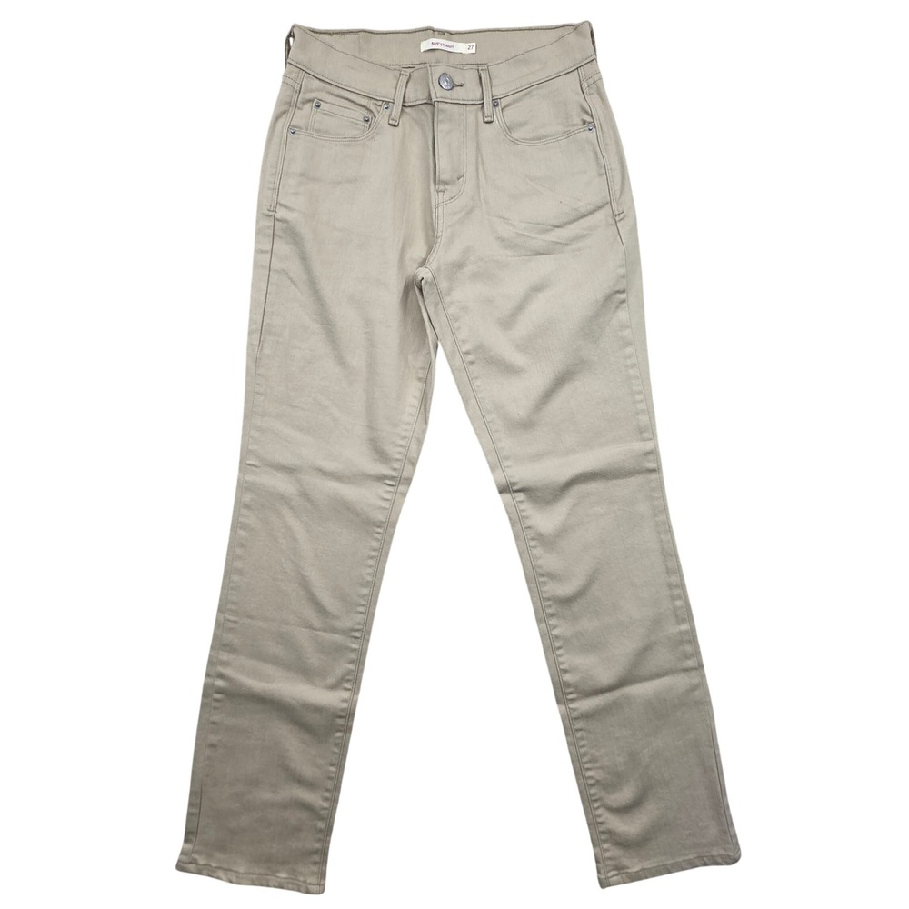 Levis 505 Straight Leg Jeans Stretch Tan‎ Khaki Beige Womens 27x32
